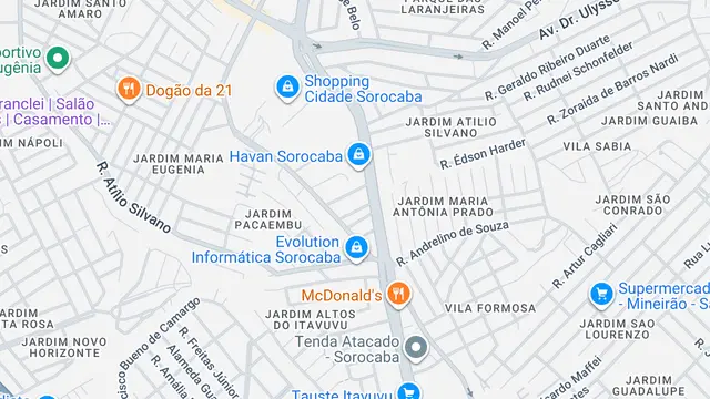 Mapa do bairro Vila Terron, Sorocaba - SP