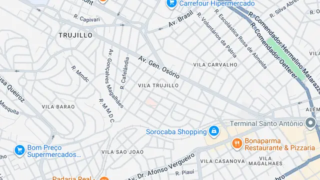 Mapa do bairro Vila Trujillo, Sorocaba - SP
